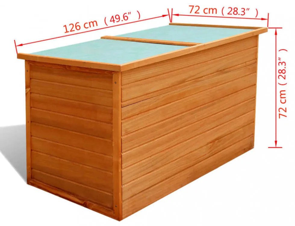 kerti fa tárolóláda 126 x 72 x 72 cm