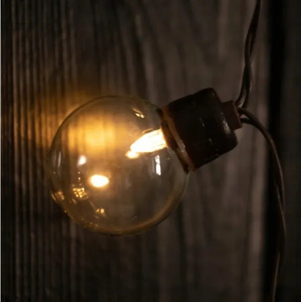 Napelemes LED dekorációs fényfüzér — 20 LED, 8 üzemmód, 500 mAh akkumulátor, 7,6 m hossz, IP67 védelem, meleg fehér