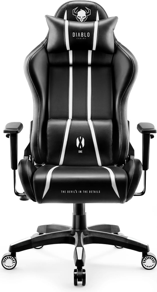 Gamer szék műbőr King Size, fekete-fehér: Diablo X-One 2.0