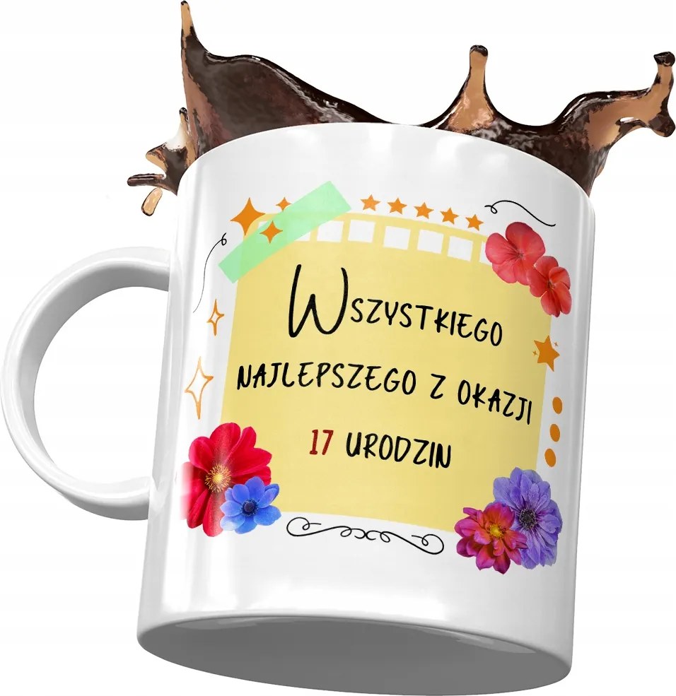 Születésnapi bögre 17 17. 17. Tökéletes Ajándék Nyomtatott Fotóval