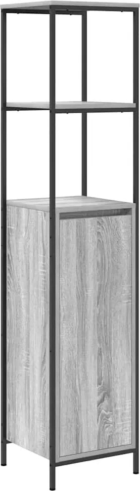 vidaXL szürke sonoma fürdőszobaszekrény polcokkal 36x35x165 cm