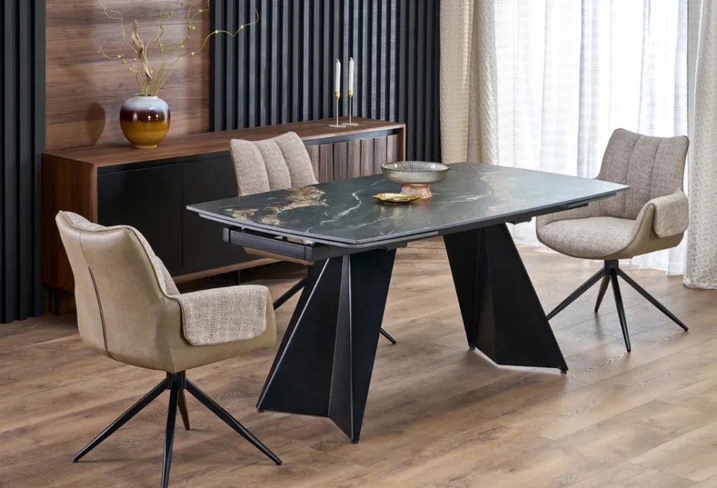 Armani bővíthető étkezőasztal fekete 165-241cm