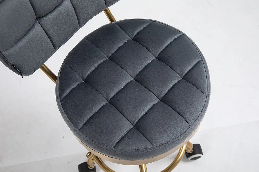 HR636 Grafit modern velúr szék arany lábbal