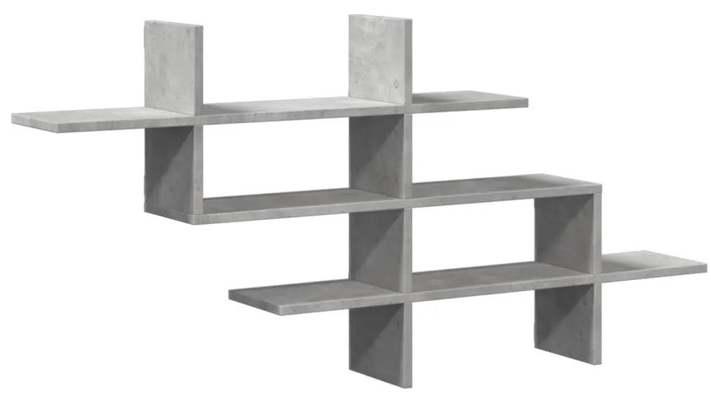betonszürke szerelt fa fali polc 124,5 x 18 x 60,5 cm