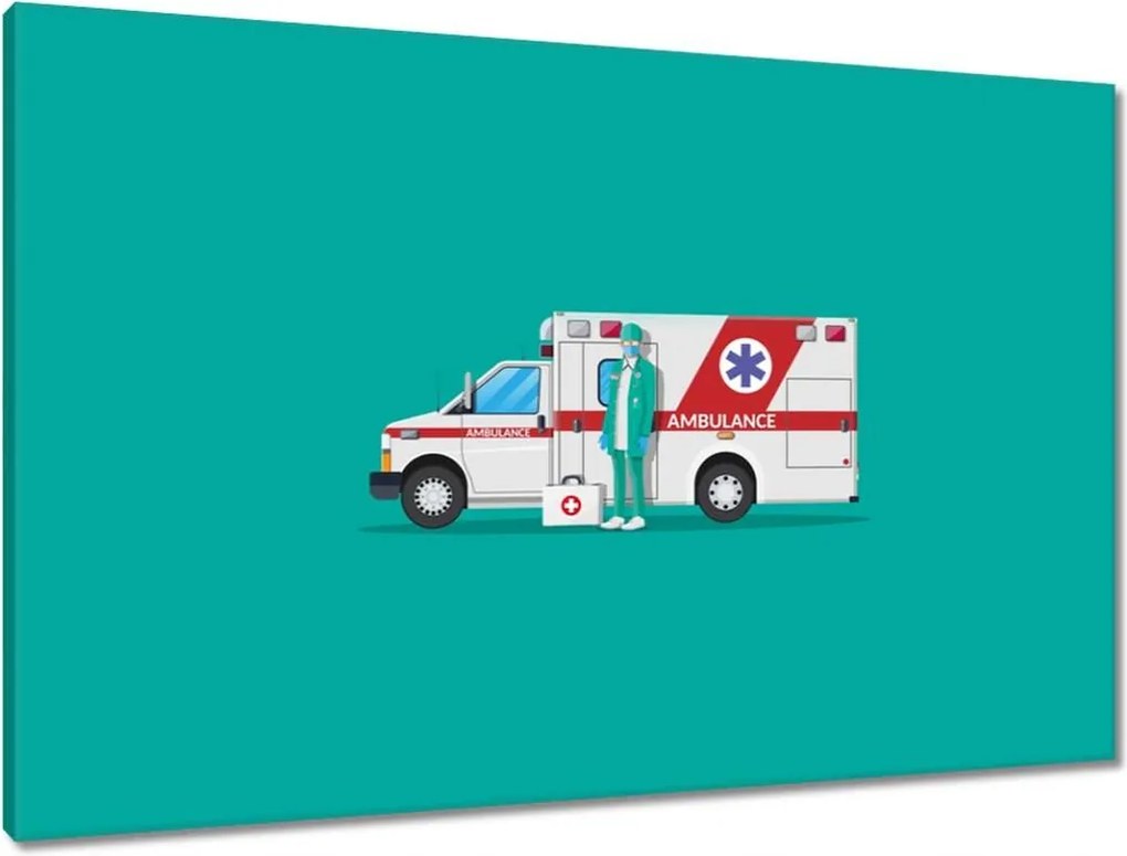Vászonkép 90x60 Mentőautó Orvos