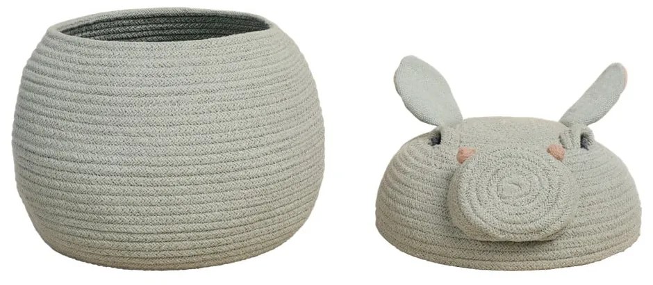 Világosszürke textil játéktároló kosár ø 25x30 cm Henry the Hippo – Lorena Canals