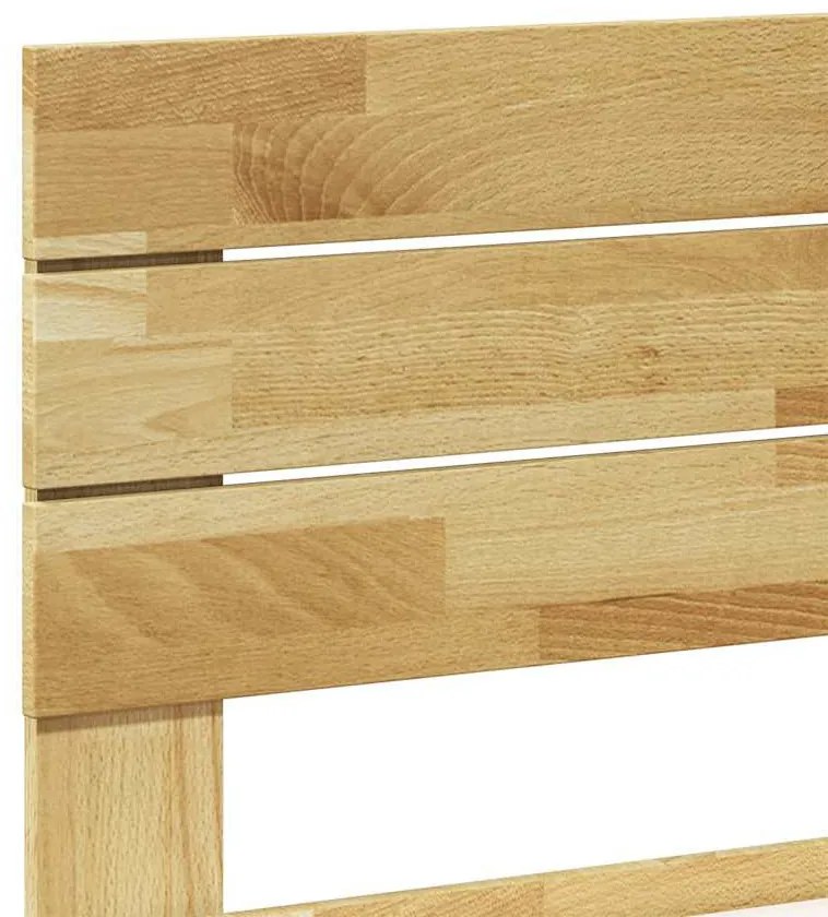 ágykeret fejtámlával matrac nélkül 135x190 cm tömör fa tölgyfa