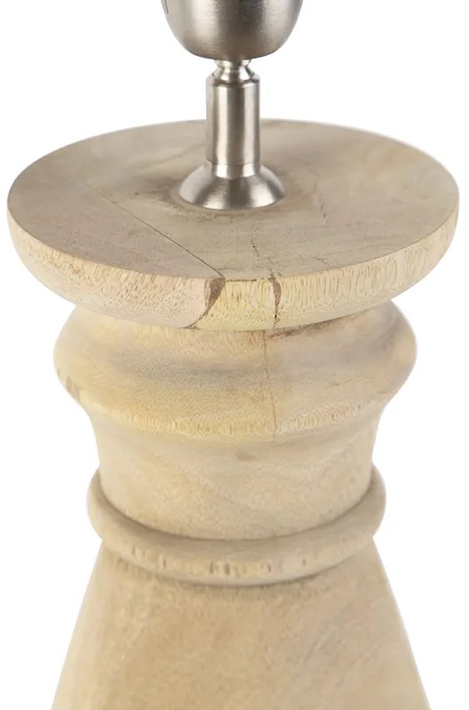 Rusztikus asztali lámpa árnyékoló nélkül, természetes fa - Catnip