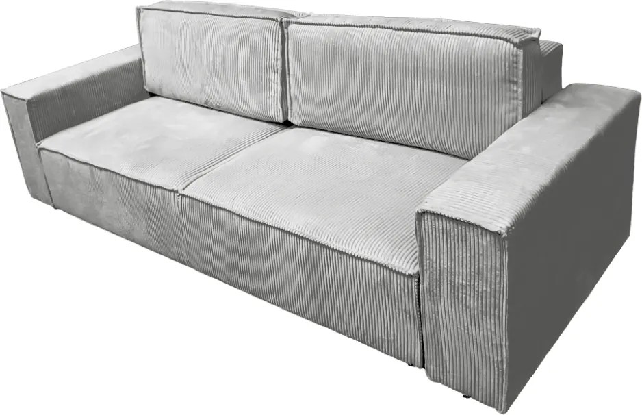 Kihúzható heverő, világosszürke, HARPERA BIG SOFA