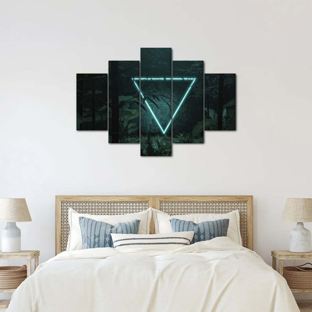Kép - Neon háromszög a dzsungelben (150x105 cm)