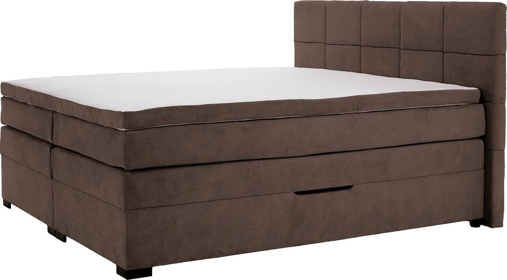 Boxspring ágy, 200x200, barna, APRIL