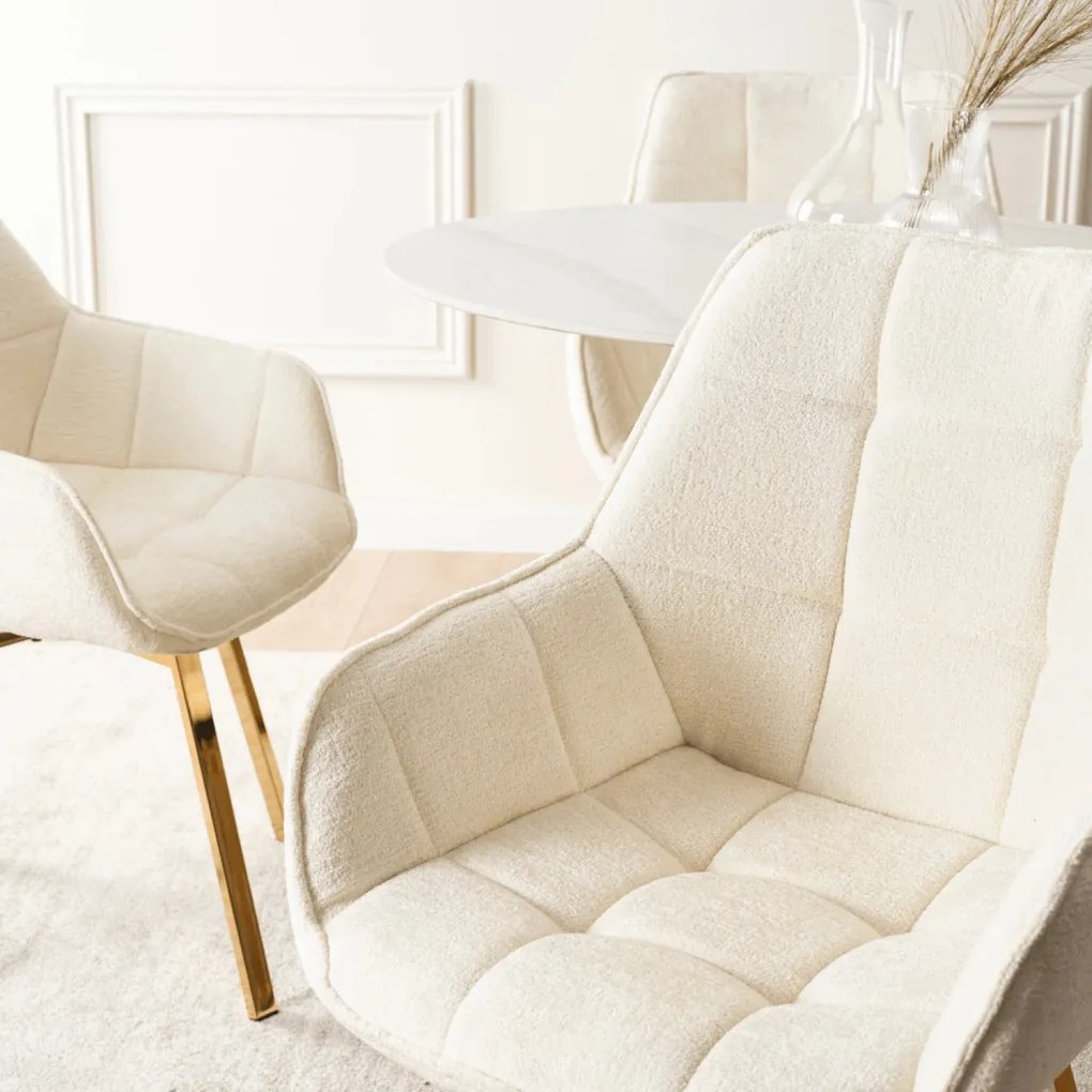 Bézs Bouclé Forgószék MIA