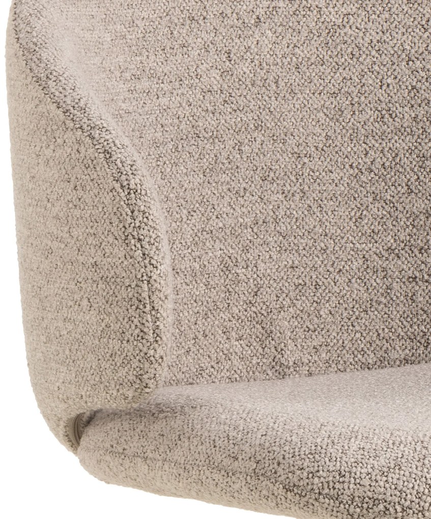MAZZONI EXPORT NELA Bézs Latte (Monza 60 szövet)/bézs lábak - MODERN BOUCLÉ KÁRPITOZOTT FORGÓSZÉK BOHO STÍLUSÚ NAPPALIBA/ÉTKEZŐBE/IRODÁBA