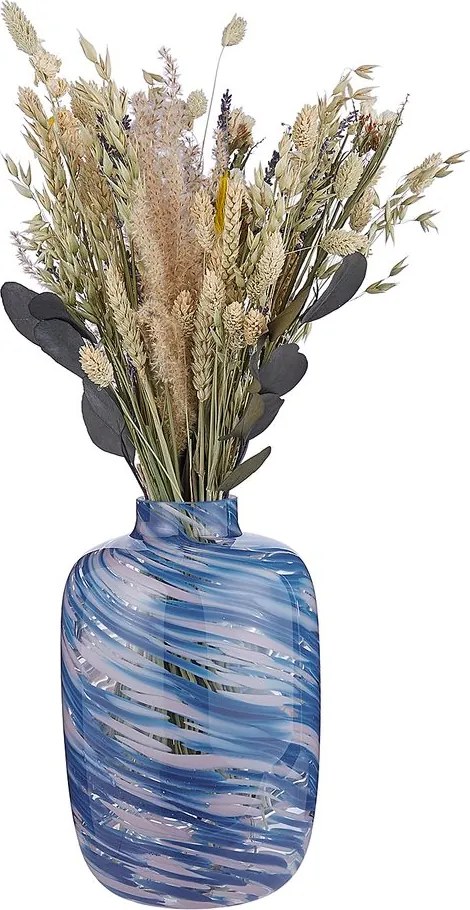 SWIRL üveg váza, kék-rózsaszín 27 cm