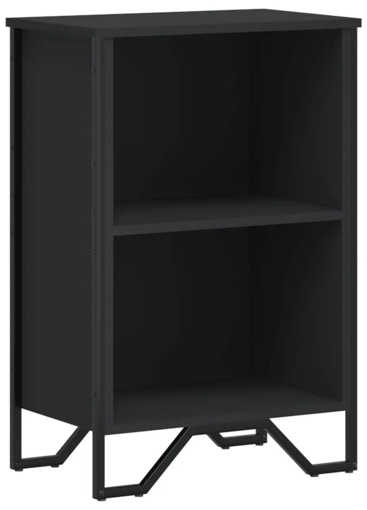 fekete szerelt fa könyvszekrény 50 x 31 x 74,5 cm