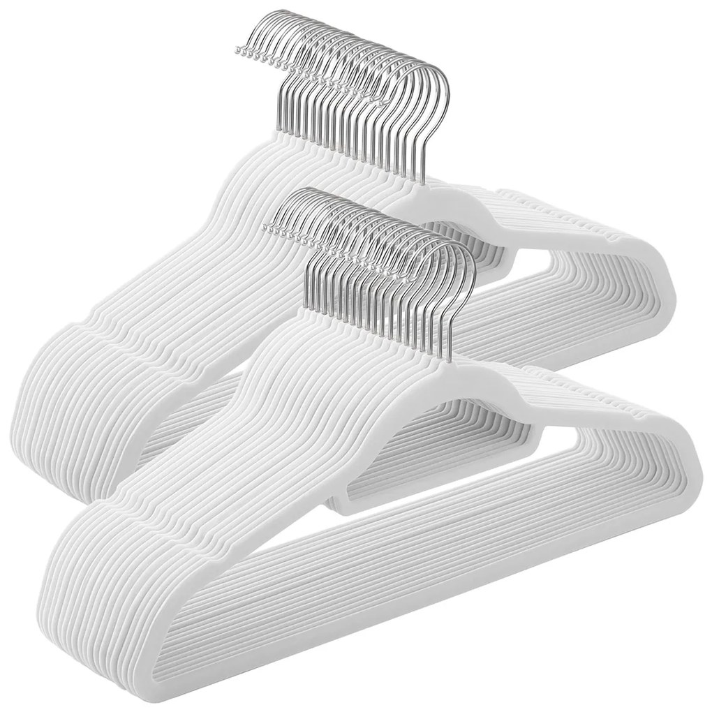 50 darabos fehér velúr Vállfa szett