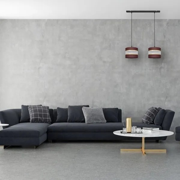 Csillár zsinóron HELEN 2xE27/15W/230V barna/fekete/arany