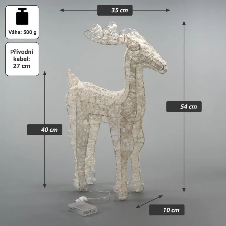 NEXOS Rénszarvas készlet 45 LED időzítővel 2 db meleg fehér