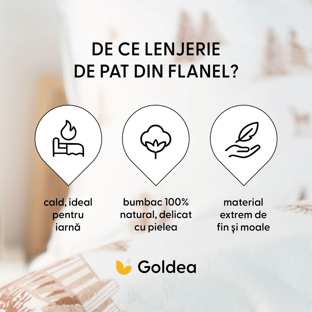 Goldea flanel ágyneműhuzat - hegyvidéki táj 220 x 200 és 2db 70 x 80 cm