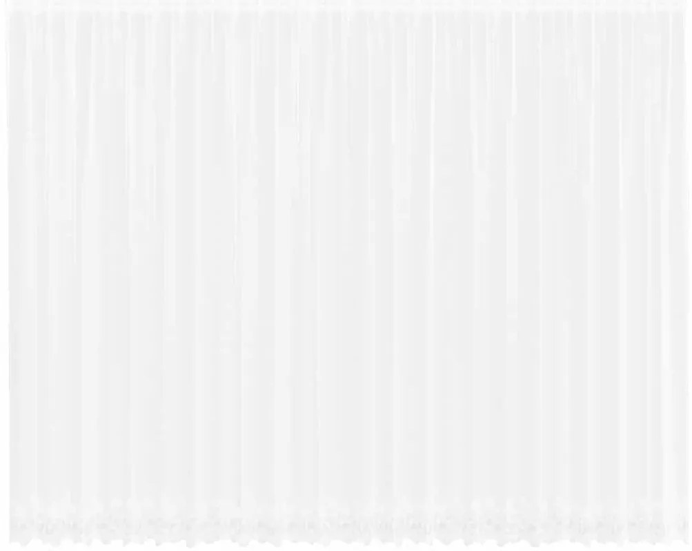 Függönyök függönyökkel Virágos Fehér 600 x 280 cm Poliészter
