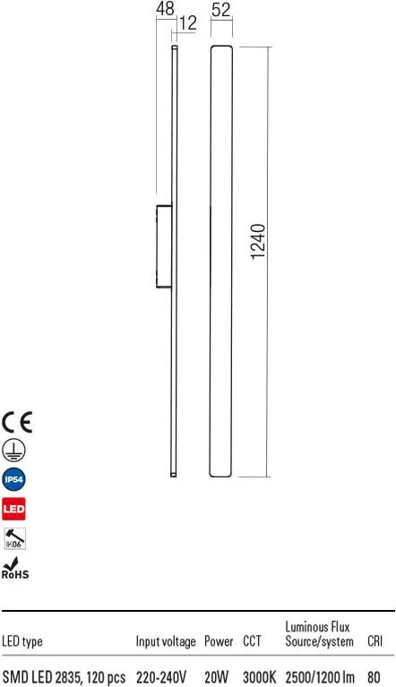 REDO 90622 REFLEXA Modern Kültéri Fali Lámpa LED IP54