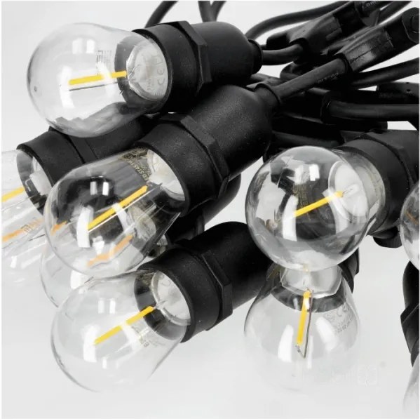 LED Kültéri dekoratív lánc BAJA ST64 20xE27/1W/230V 20,9m IP44 meleg fehér