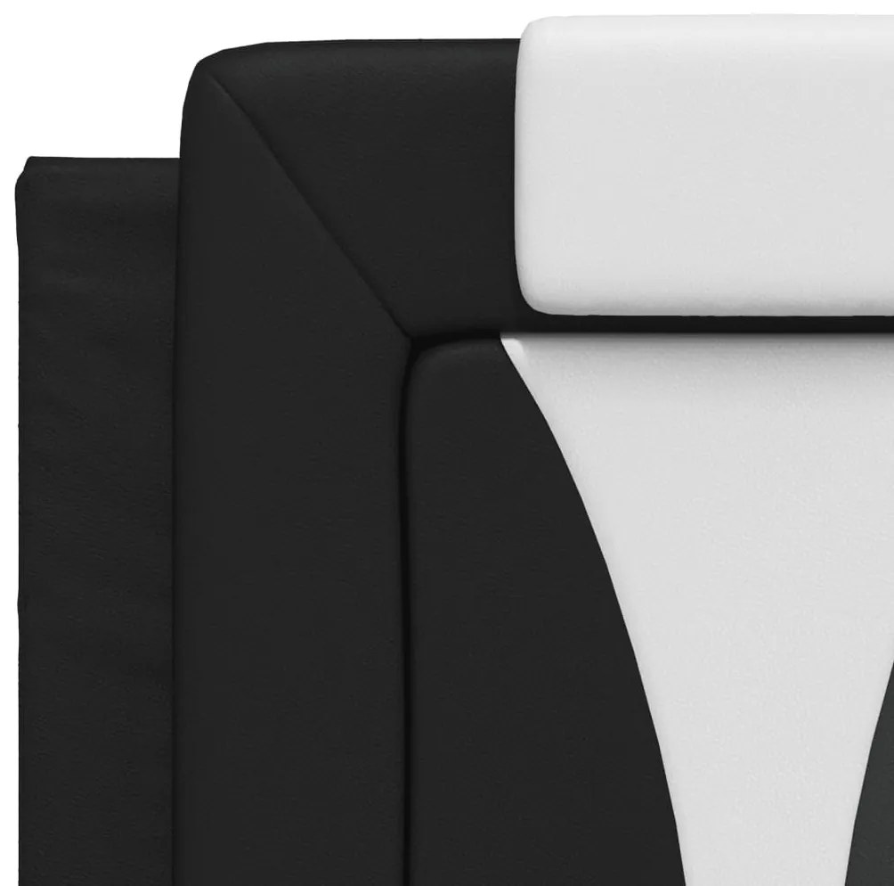 fekete és fehér műbőr ágykeret Viana matrac nélkül 140 x 200 cm