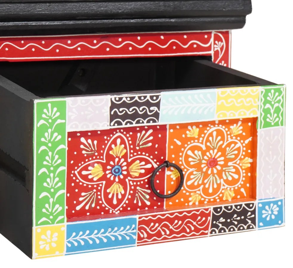 Fali TV szekrény 60x30x24 cm Szilárd Fa Durva Mangó