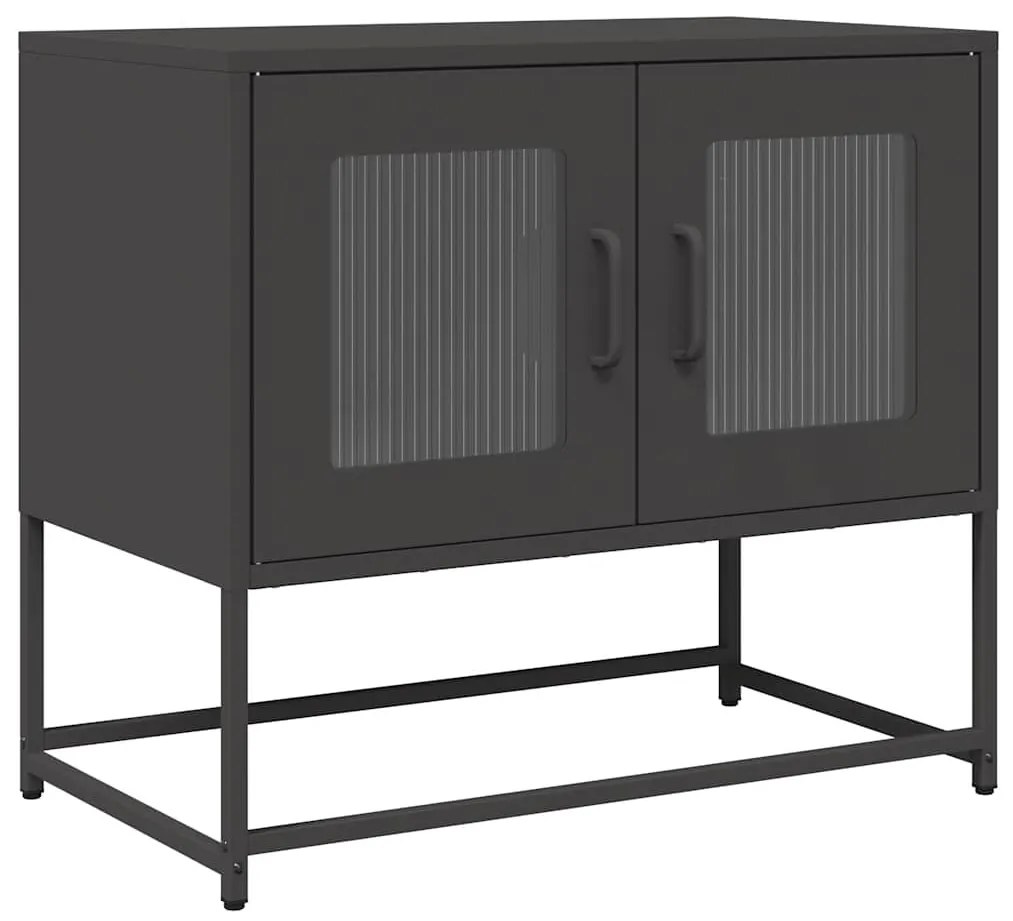 fekete hidegen hengerelt acél TV-szekrény 68x39x60,5 cm