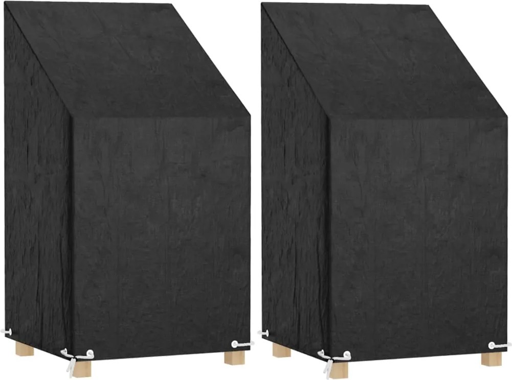 vidaXL 2 db polietilén kerti szék huzat 8 fűzőlyukkal 65x65x80/120 cm