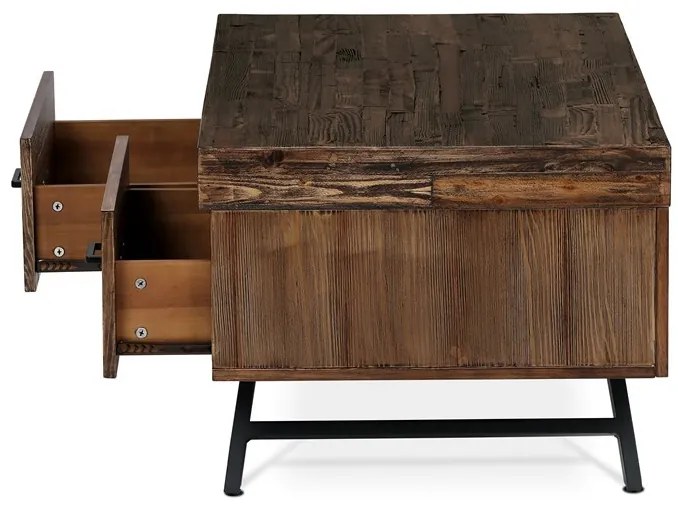 Dohányzóasztal 120 × 60 × 48 cm, tömörfa, öregfa AHG-536 PINE
