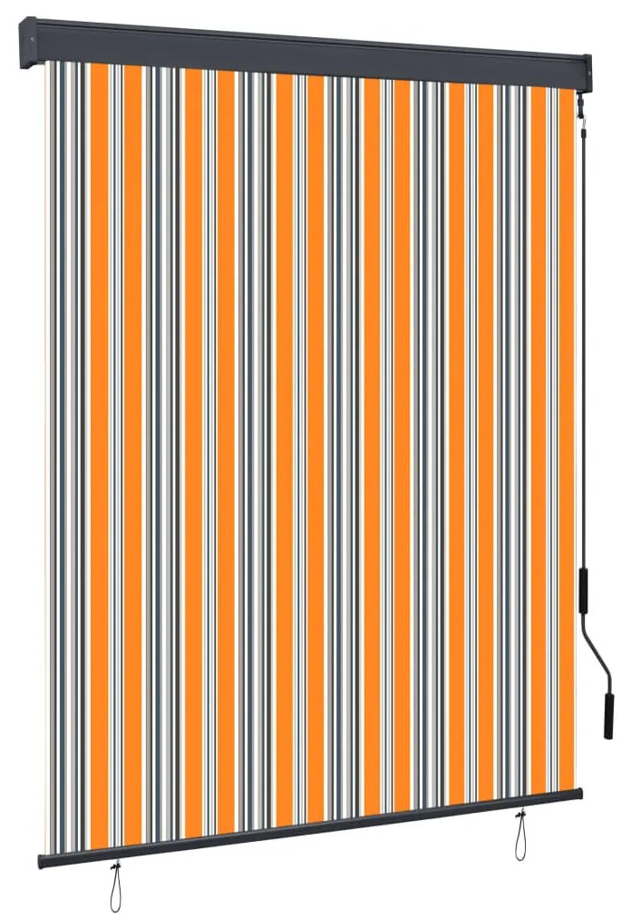 sárga és kék kültéri roló 140 x 250 cm