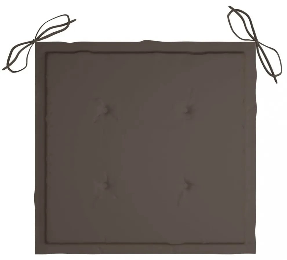 4 db tömör tíkfa kerti szék tópszínű párnával