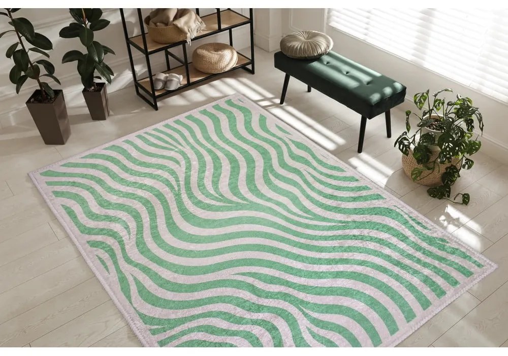 Zöld mosható szőnyeg 160x230 cm Green Zebra – Vitaus