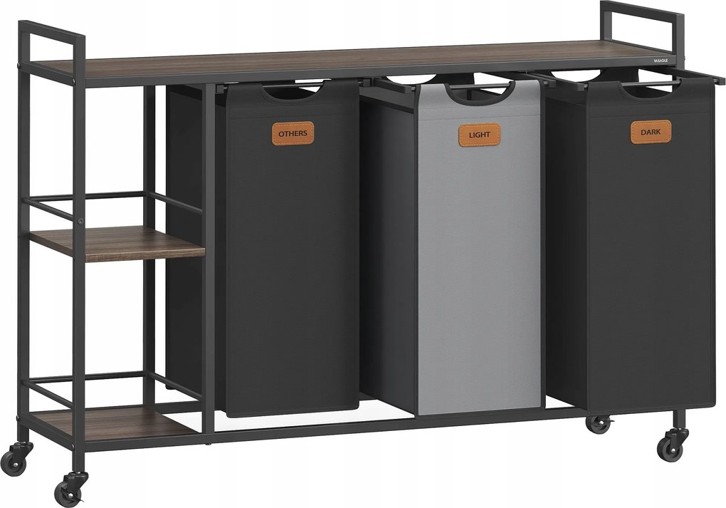 Mobil szennyestartó kosár 3 munkalappal 3 betéttel ideális hiányzó szekrényként