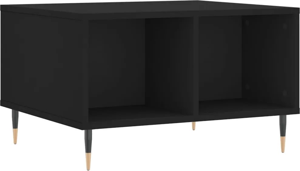 vidaXL fekete szerelt fa dohányzóasztal 60x50x36,5 cm