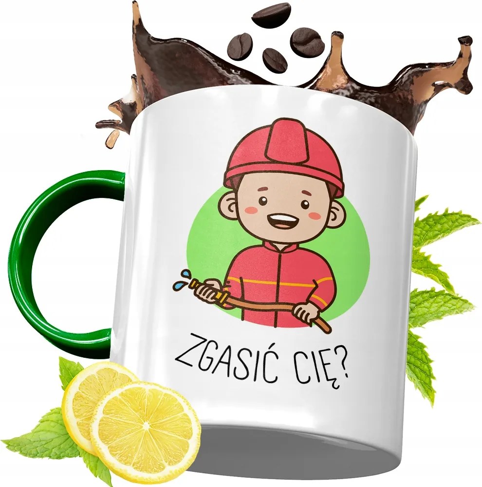 Zöld Bögre Tűzoltónak Tökéletes Ajándék fényképes nyomtatással