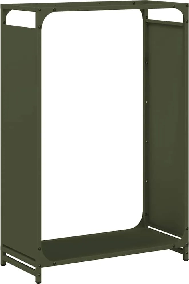 vidaXL olívazöld hidegen hengerelt acél tűzifatároló 60x28x90 cm