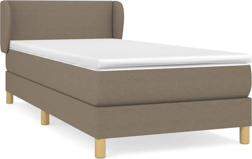 vidaXL tópszínű szövet rugós ágy matraccal 100 x 200 cm