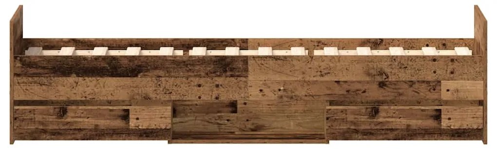 antik fa szerelt fa ágykeret matrac nélkül 90x200 cm