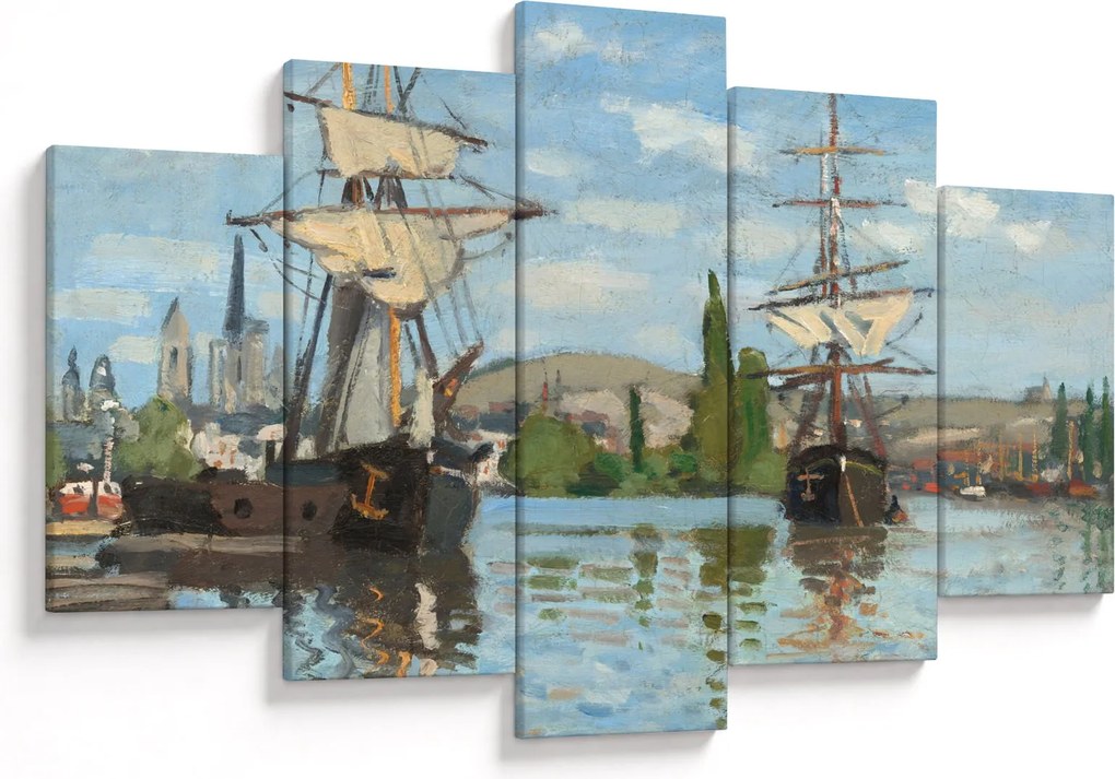 Kép - Claude Monet, Ships Riding on the Seine at Rouen, reprodukciók (150x105 cm)