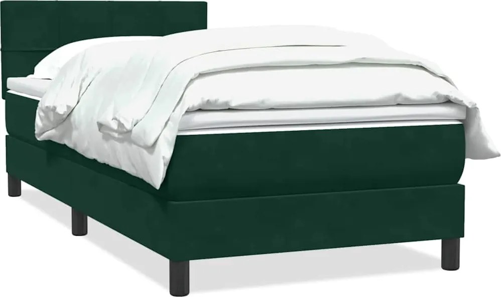 vidaXL sötétzöld bársony rugós ágy matraccal 80x220 cm