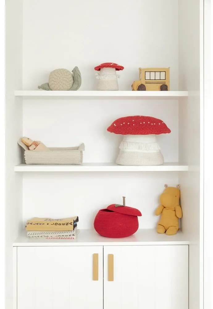 Piros-krémszínű textil játéktároló kosár ø 38x33 cm Big Mushroom – Lorena Canals