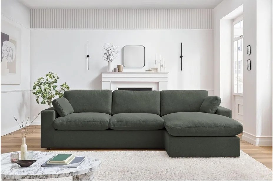 Zöld sarokkanapé Belair – Bobochic Paris