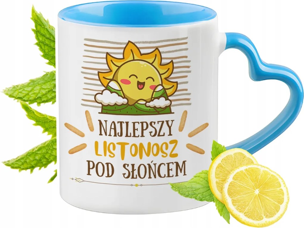 Postásnak Kék Bögre Szív Alakú Füllel Ajándék