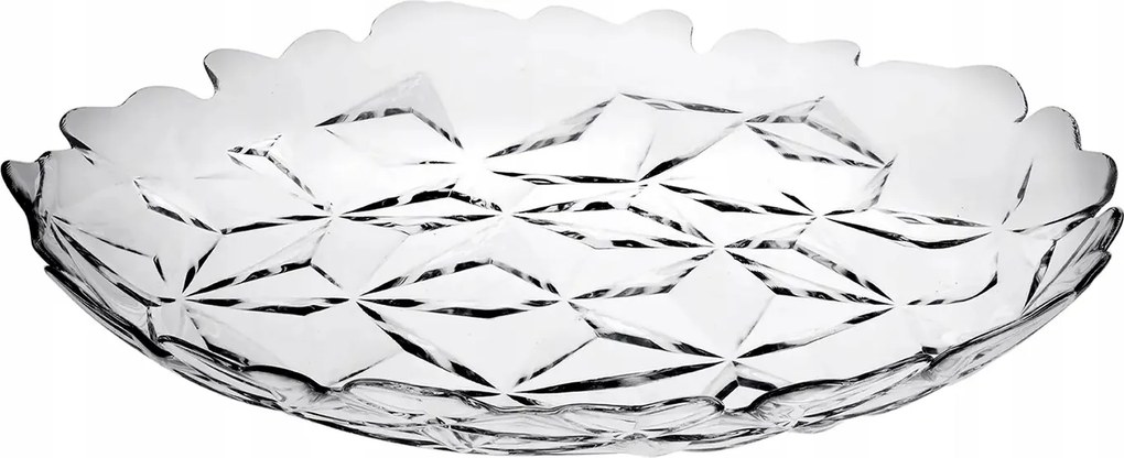 Észtellával Díszített Ovális Üvegtál Pasabahce 33X25 CM