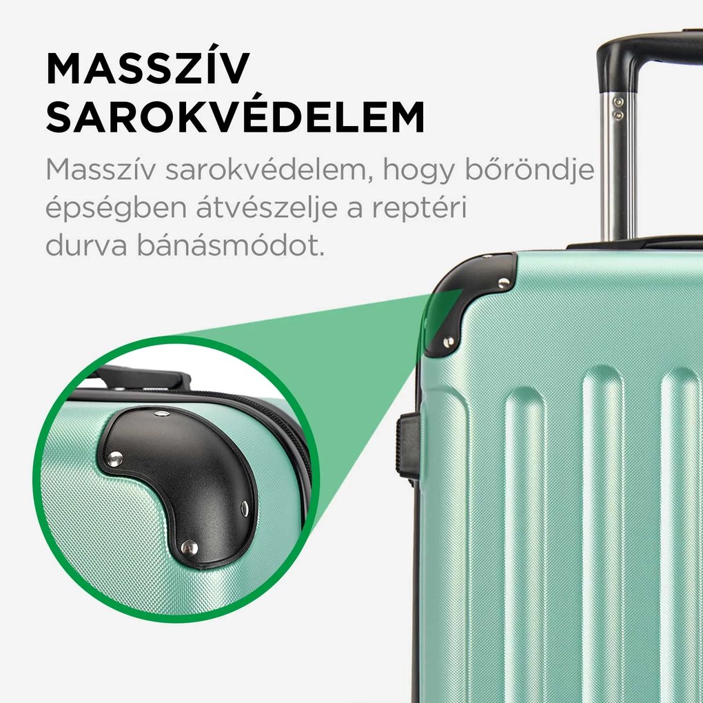 BONTOUR vertical 4 kerekes nagy borönd 76x50,5x29,5cm, púderzöld