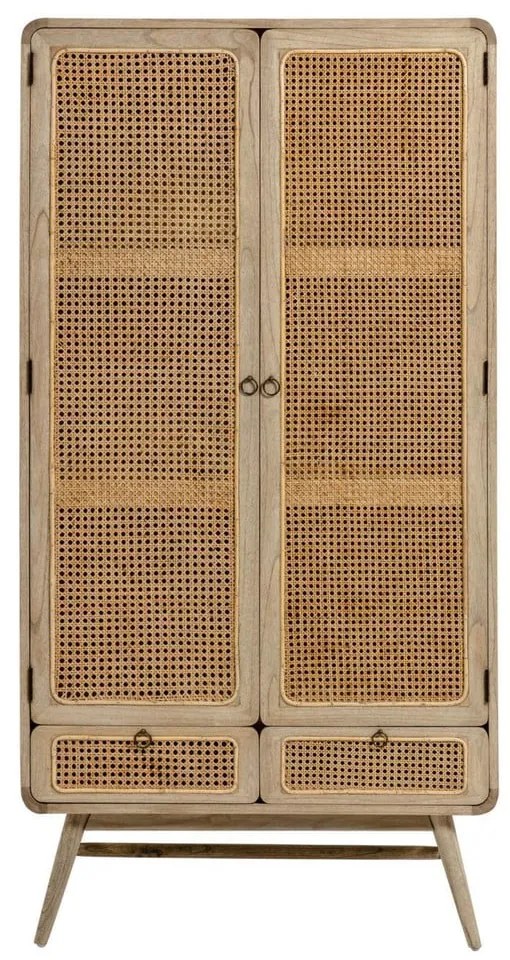 Natúr színű mindifa ruhásszekrény 90x175 cm Nalu – Kave Home