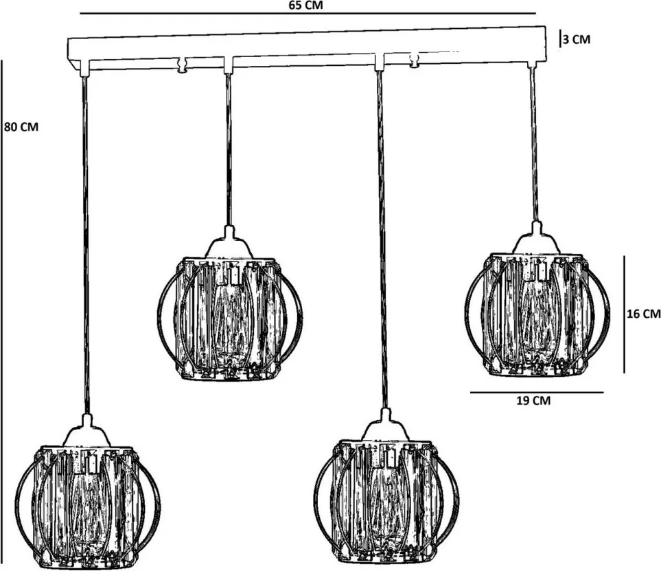 Fém függőlámpa, Ø19 cm – TR534LUN6034