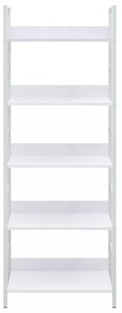 5 szintes fehér szerelt fa könyvespolc 60 x 27,6 x 158,5 cm